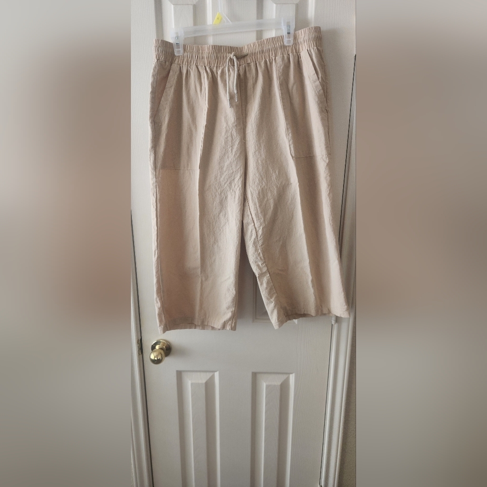 LINEN CROPPED PANTS
